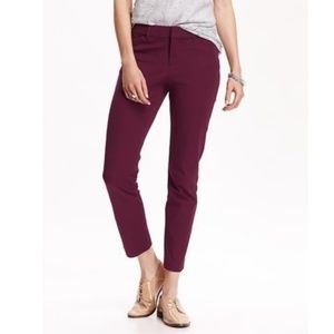 NEW Old Navy Pixie Ankle Pants in Plum, Sz 4